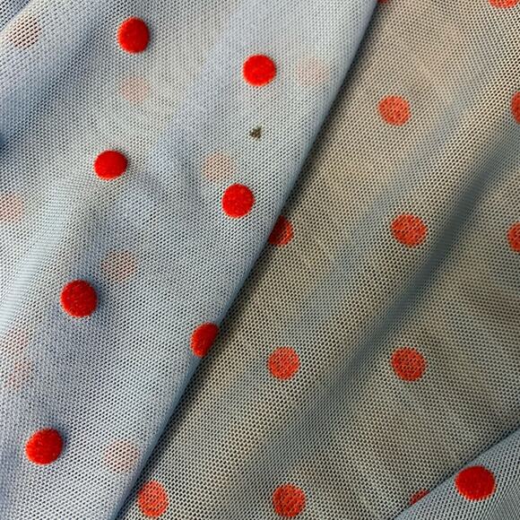 Zara Baby Blue Polka Dot Top Size Small - Picture 4 of 7